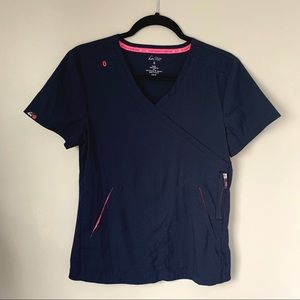 Koi Navy Blue Scrub Top